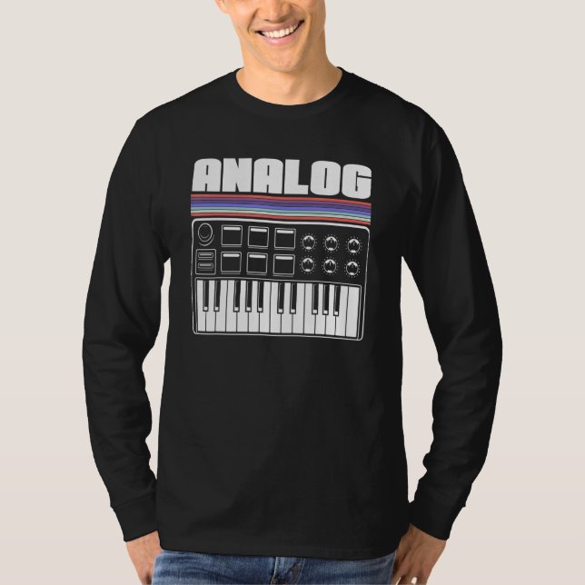 Coola Synthesizer Analog Acid Maskin Nerd Synth 80 T Shirt (Framsida)