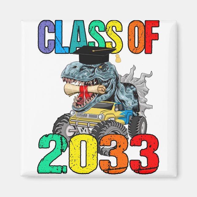 Coola T-rex klass 2033, tillväxt med mig Studenten Magnet (Framsidan)