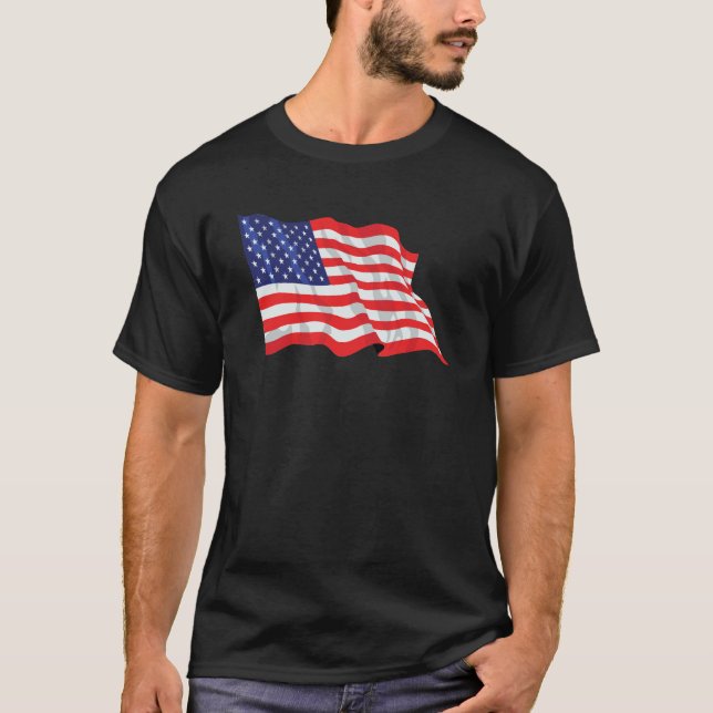 coola t-shirt med amerikansk flagga (Framsida)