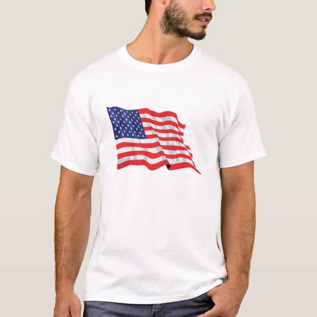 coola t-shirt med amerikansk flagga (Framsida)