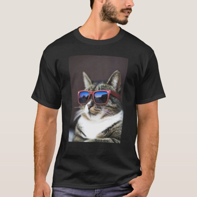 Coola Tabby katt, solglasögon T Shirt (Framsida)
