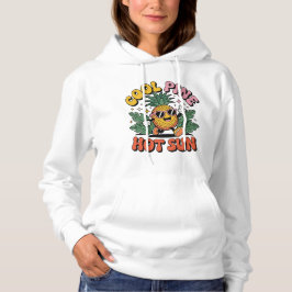 Coola Tallrikar Het Sol Retro Ananas Sommar Känslo T Shirt