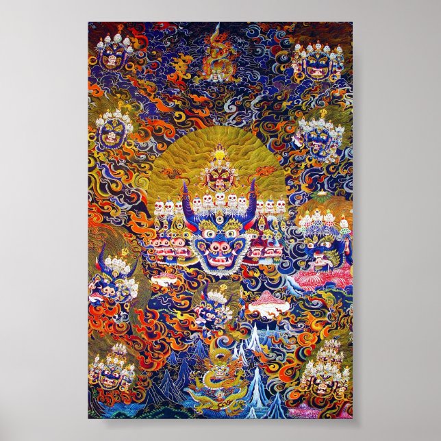 Coola-tangka Yamantaka Dödsgudstatuering Poster (Framsidan)