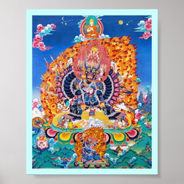 Coola-tangka Yamantaka Dödsgudstatuering Poster (Framsidan)