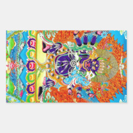 Coola-tangka Yamantaka Dödsgudstatuering Rektangulärt Klistermärke