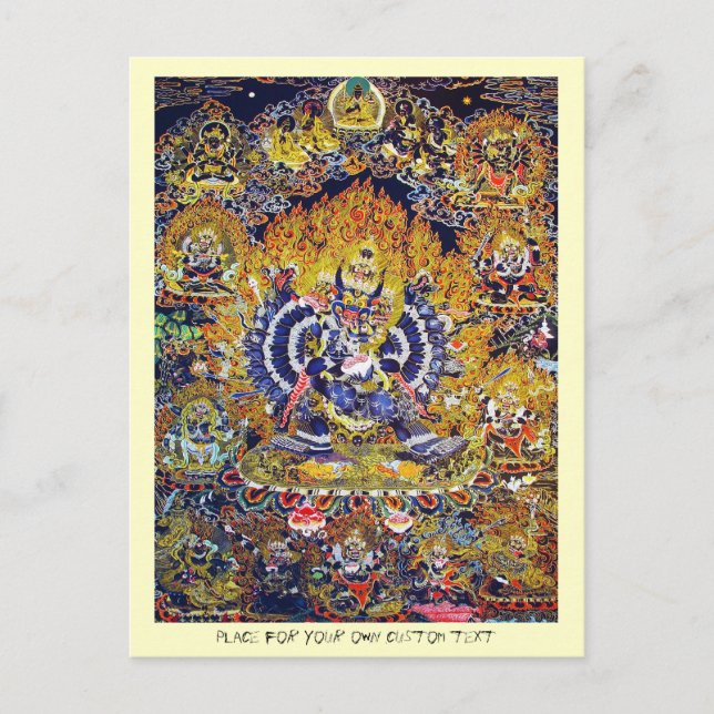 Coola-tangka Yamantaka Dödsgudstatuering Vykort (Framsida)
