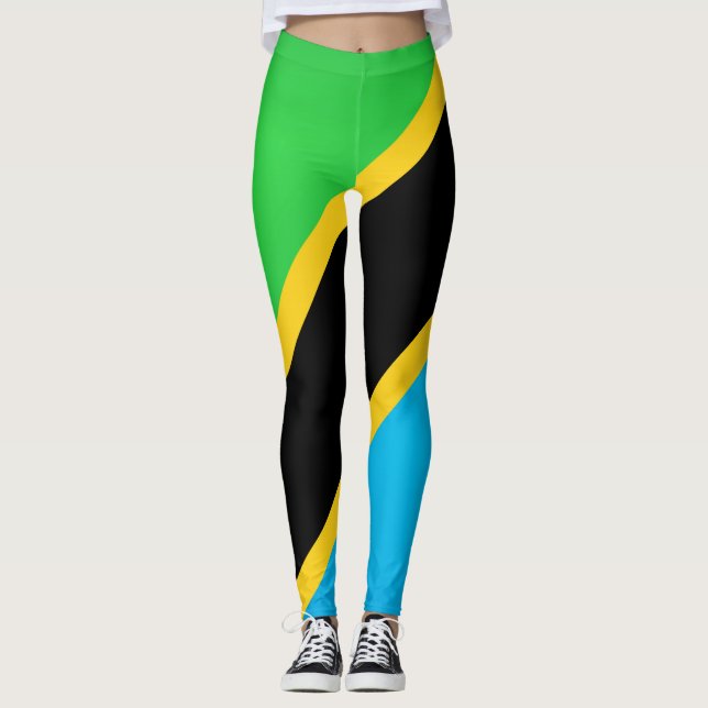Coola Tanzania Flagga Mode Leggings (Framsida)