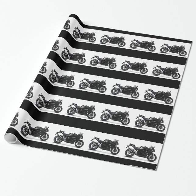 COOLA TÄVLA SPORTS BLACK MOTORCYCLE 297090 motorb Presentpapper (Utrullad)