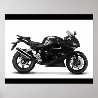 COOLA TÄVLA SPORTS BLACK MOTORCYCLE 297090 motorbi Poster