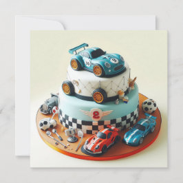 COOLA TÄVLING CAR THEMED BARNS FÖDELSEDAG CAKE KORT