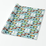 Coola Tävling Cars Kids Personlig Birthday Presentpapper<br><div class="desc">Coola Tävling Cars Kids Personlig Birthday Mönster. Sidovy över sportbilar,  tävla flaggor.</div>