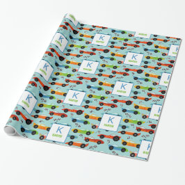 Coola Tävling Cars Kids Personlig Birthday Presentpapper