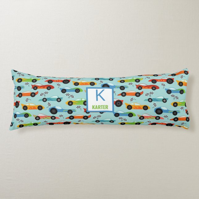 Coola Tävling Cars Personlig Kids Kroppskudde (Framsidan)