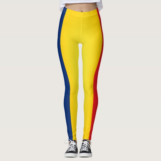 Coola Tchad Flagga Mode Leggings (Framsida)