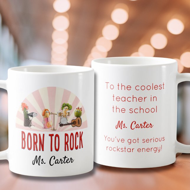 Coola Teacher Gift - Funny Rockstar Energy Kaffemugg (Skapare uppladdad)