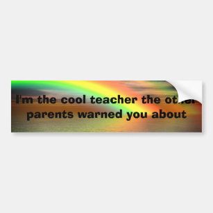 "Coola Teacher" Rainbow Bumper Sticker Bildekal