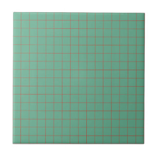 Coola Teal Blue & Red Checkered Retro Minimalist Kakelplatta