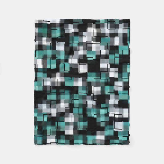 COOLA Teal Grönt Blue White Abstrakt Play Fleecefilt (Framsidan)