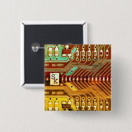 Coola Teal Gult Unik Retro Steampunk Monogram Knapp