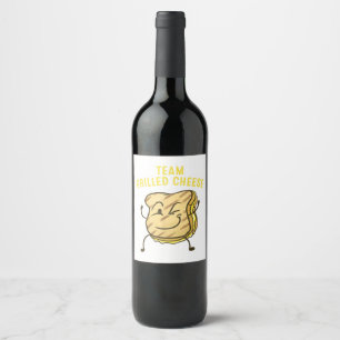 Coola Team Grilled Cheese Gift Funny Squad Tosted Vinflaska Etikett