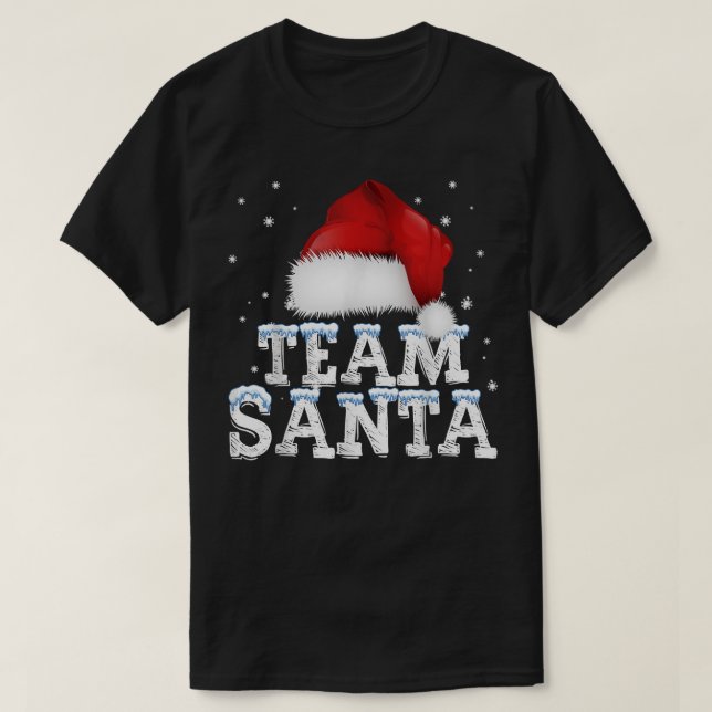 Coola Team Santa Julafton Träd-familjen Matching P T Shirt (Design framsida)