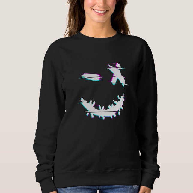 Coola Techno Glitch Smile Trippy Goa Rave Outfit M T Shirt (Framsida)