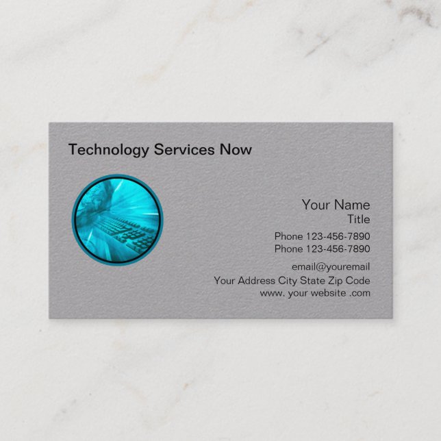 Coola Technology Grått Card Lagrar Affärskort Visitkort (Framsida)