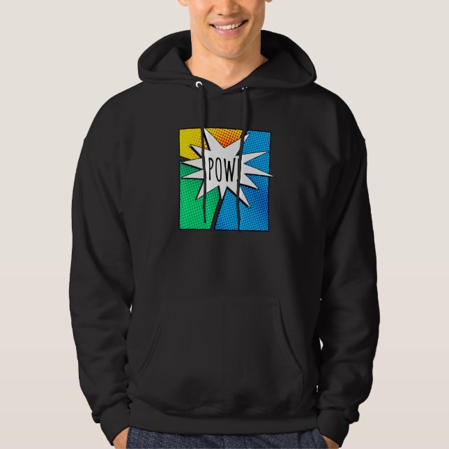 Coola Tecknad Bok Färgfylld Pow-Kortärmad Hoodie (Framsida)