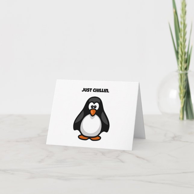 Coola Tecknad Penguin - Bara Chillins arktiska Vib Kort (Framsida)