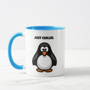 Coola Tecknad Penguin - Bara Chillins arktiska Vib Mugg