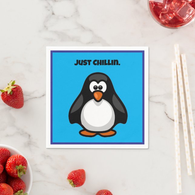 Coola Tecknad Penguin - Bara Chillins arktiska Vib Pappersservett (Insitu)