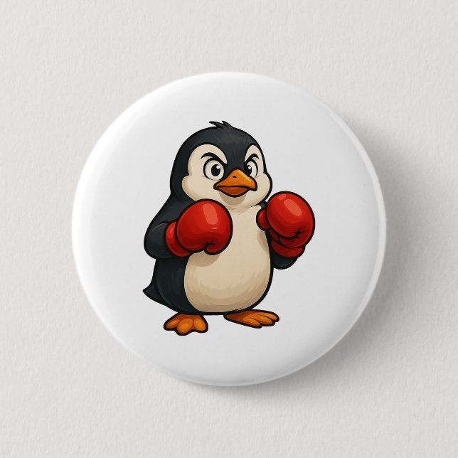 Coola Tecknad Penguin Boxer Sports Design Knapp (Framsida)