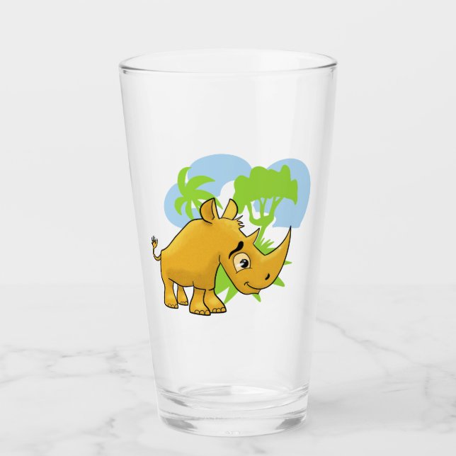 Coola Tecknad Rhino Glaskopp (Framsida)