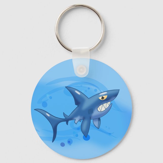 Coola Tecknad Shark Nyckelring (Framsida)