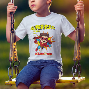 Coola Tecknad Superhjälte Tecknad Bok Pojks födels T Shirt