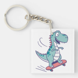 Coola Tecknad T-Rex på Skateboard