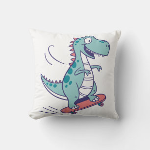 Coola Tecknad T-Rex på Skateboard Kudde