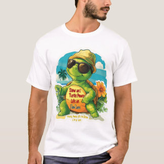 Coola Tecknad Turtle T-shirt Design - "Slow and St