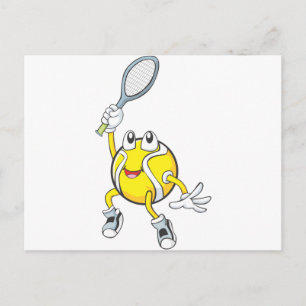 Coola Tennis Boll Holding Racquet Vykort