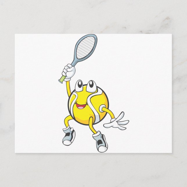 Coola Tennis Boll Holding Racquet Vykort (Framsida)