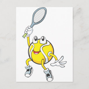 Coola Tennis Boll Holding Racquet Vykort