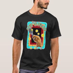 Coola Tennis Cat Wearing Sunglasses Tennis Racket  T Shirt