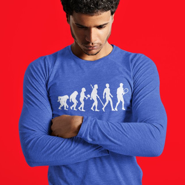 Coola Tennis evolution, blå vuxen långärmad T Shirt (Skapare uppladdad)