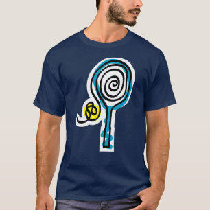 Coola tennis Tee Shirt med modern racquet design