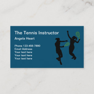 Coola tennisinstruktör, tema visitkort