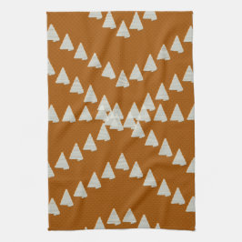 Coola Terracotta Orange Geometric Arrows Kökshandduk
