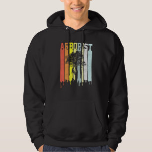 Coola Text Strips Vintage Retro Arborist Hoodie