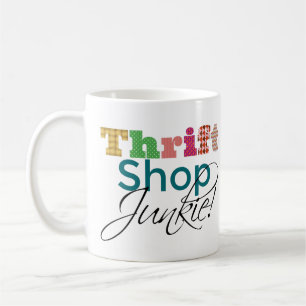 Coola Text Thrift Shop Junkie Kaffemugg