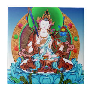 Coola thangka Akasagarbha Bodhisattva Mahasattva Kakelplatta