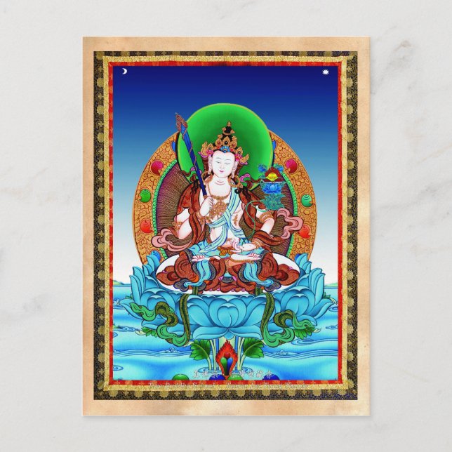 Coola thangka Akasagarbha Bodhisattva Mahasattva Vykort (Framsida)